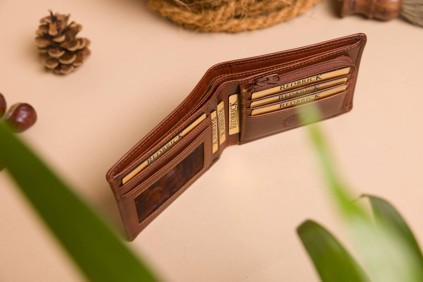Redbrick Bifold Cognac Leather Wallet