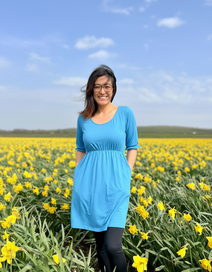 Cooper Allan Blue Dress – Flattering Waist Fit with Pockets | Everyday Classi