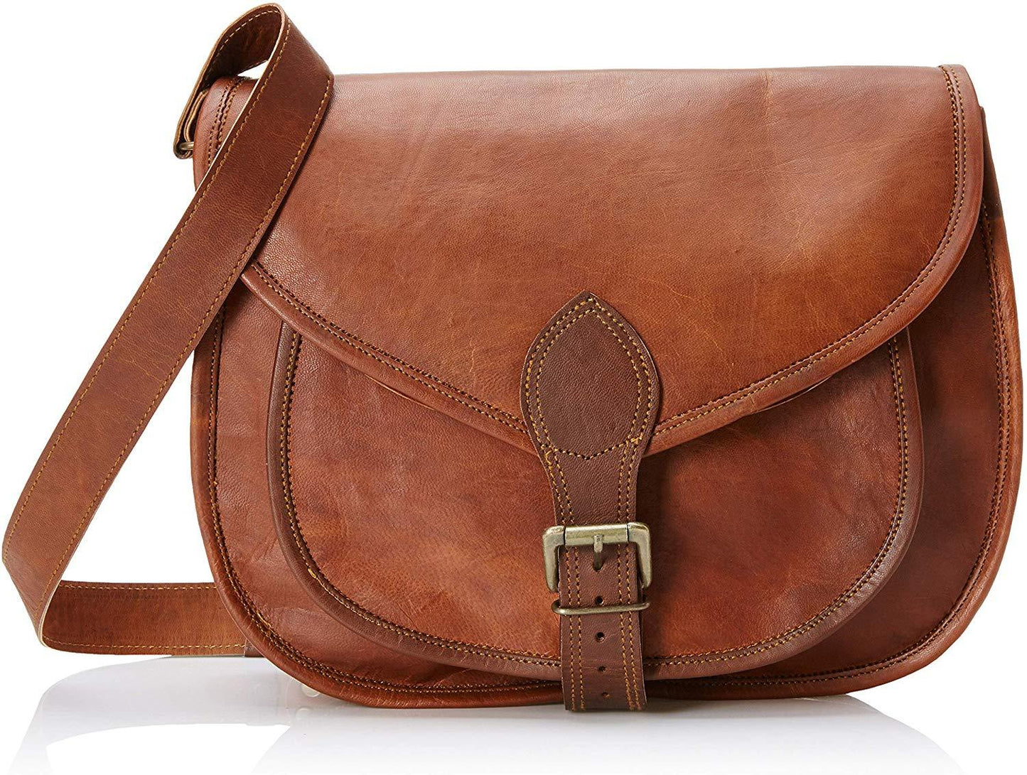 Vintage Leather Satchel Bag Full Grain Goat Leather 11 inch MT9