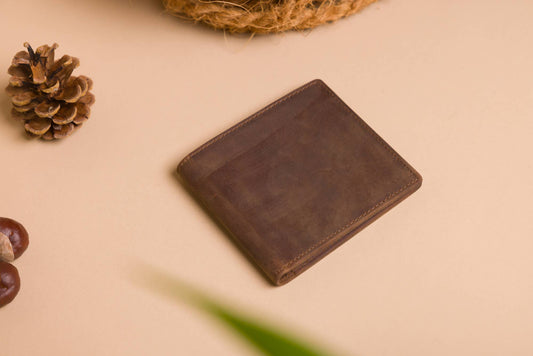 Men's Bifold Rustic Brown Leather Wallet 4053