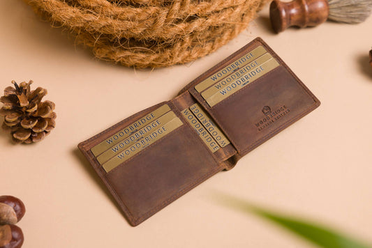 Men's Bifold Rustic Brown Leather Wallet 4053