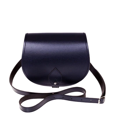 Cooper Allan Handmade Leather Saddle Bag - Navy Made in England