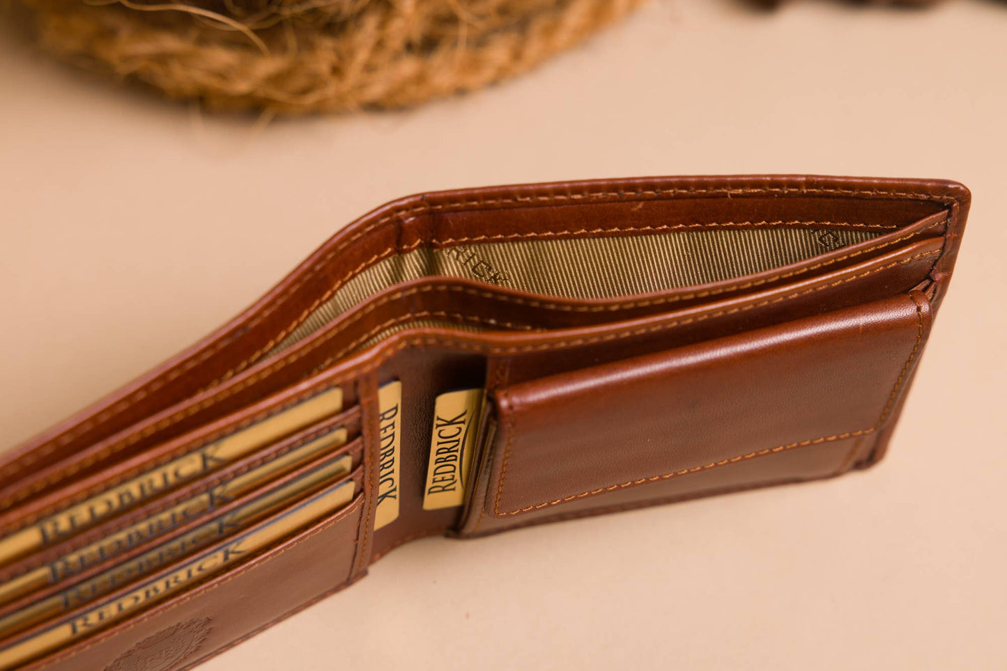 Redbrick Cognac Bifold Leather Wallet