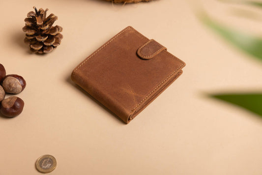 Men’s Bifold  Cogna Brown Leather Wallet With Coin Pocket 4087