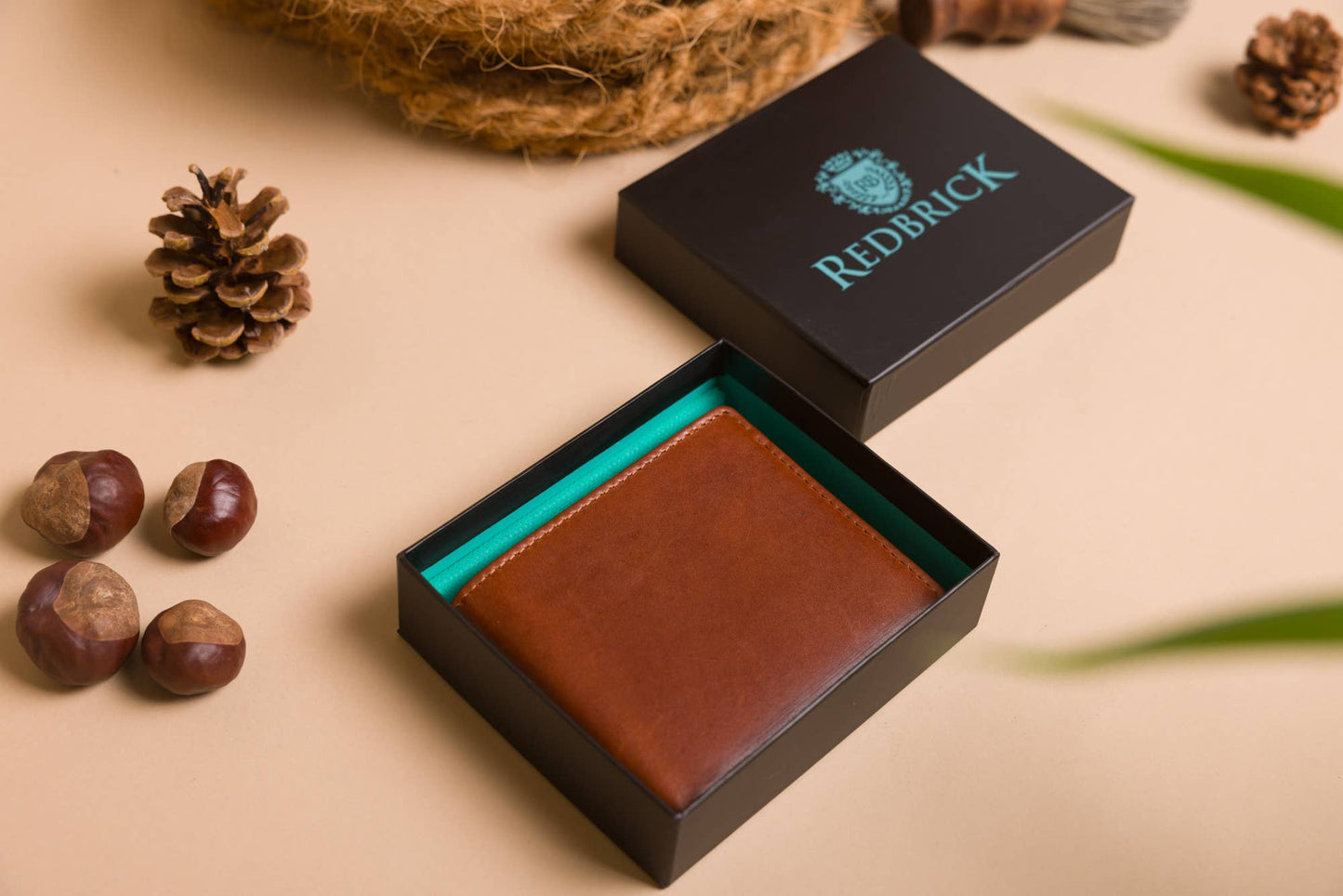 Redbrick Cognac Bifold Leather Wallet