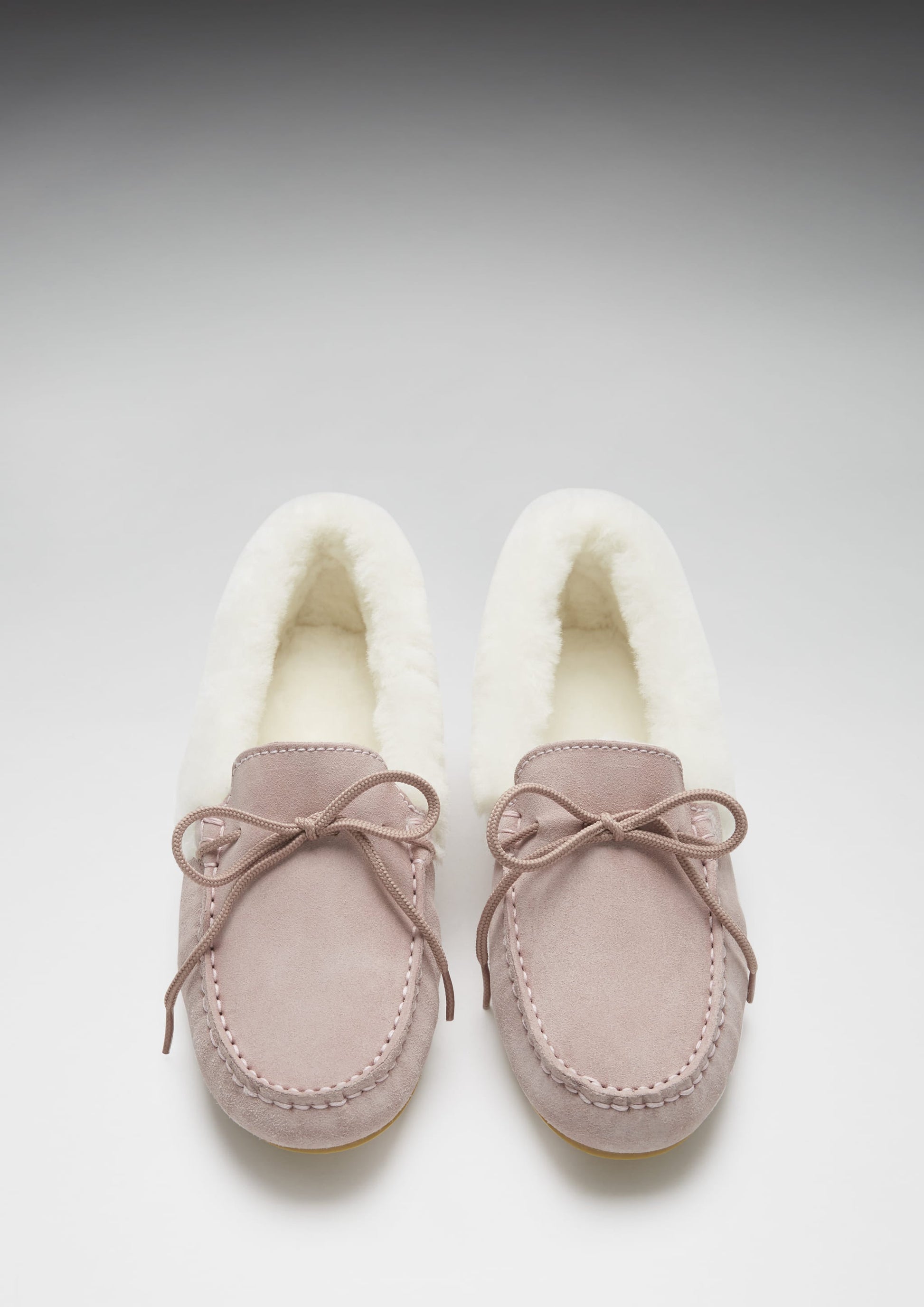 Women's slippers, sheepskin, ice pink suede-2