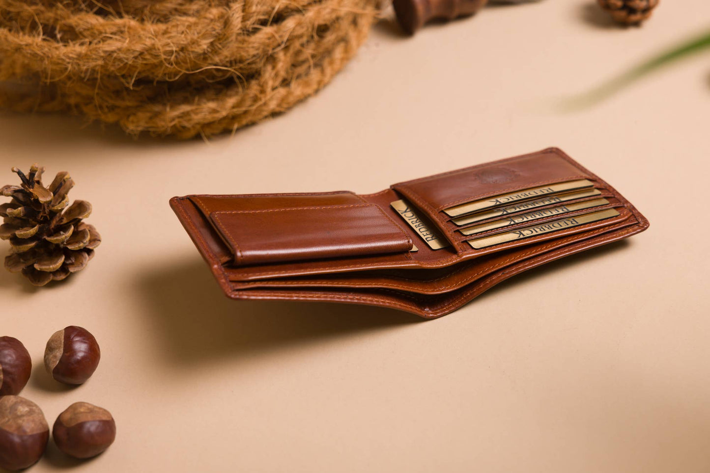 Redbrick Cognac Bifold Leather Wallet