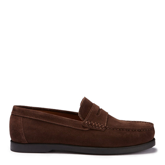 Boat Loafers, brown suede-0