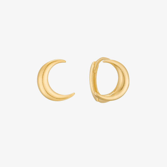Crescent huggie earrings