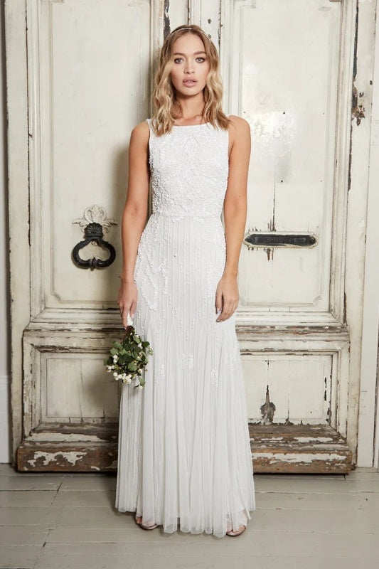 Cooper Allan Gracey White Embellished Maxi Dress