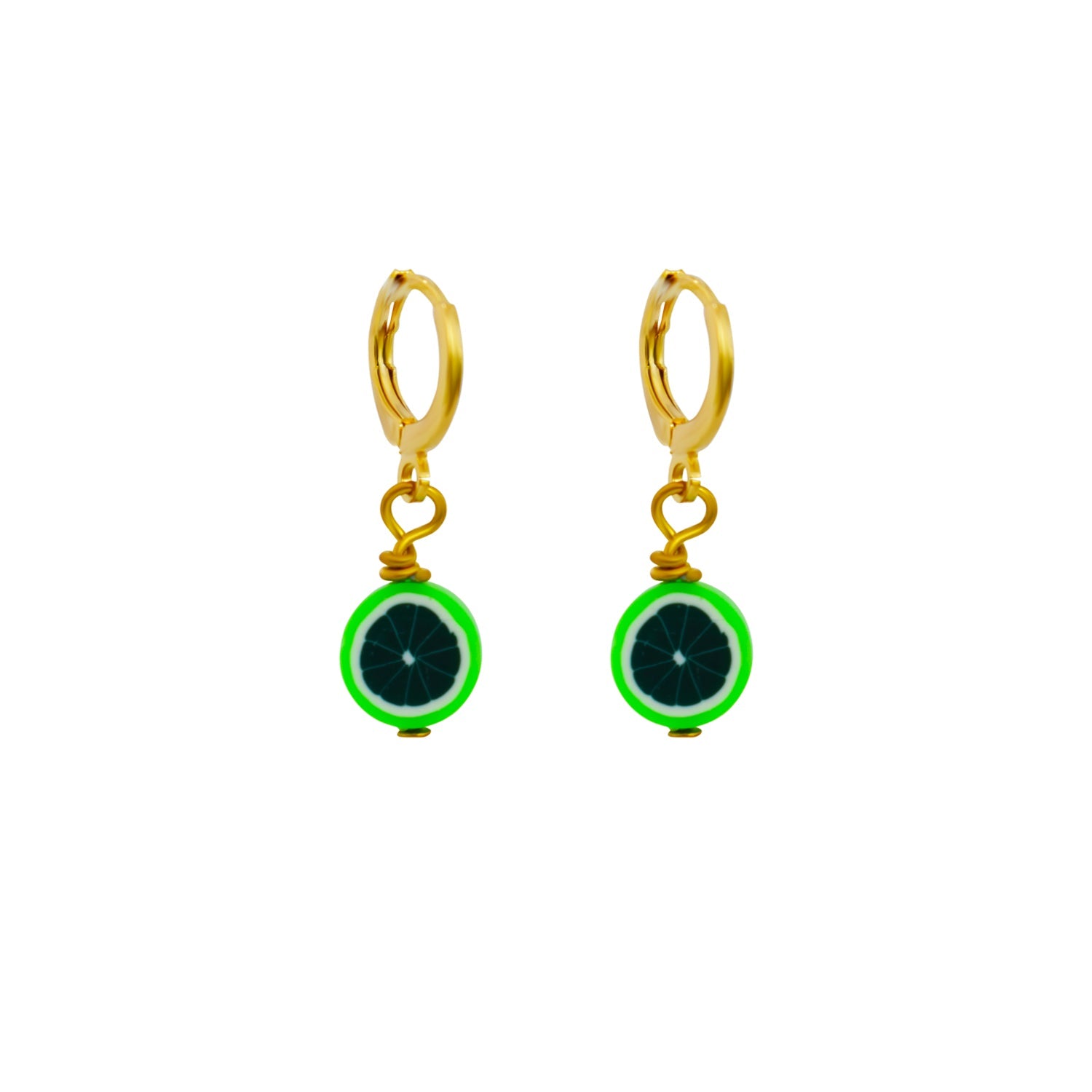 Green Melon fruit huggie earrings | by Ifemi Jewels-0