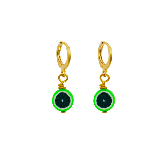 Green Melon fruit huggie earrings | by Ifemi Jewels-0