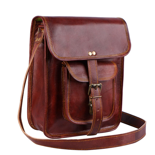 Cooper Allan Cross Body Vintage Goat Leather Bag 13'' MT11