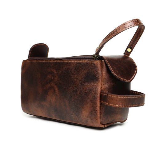 Toiletry Bag Rustic Vintage Look Buffalo Leather Bag MT 3