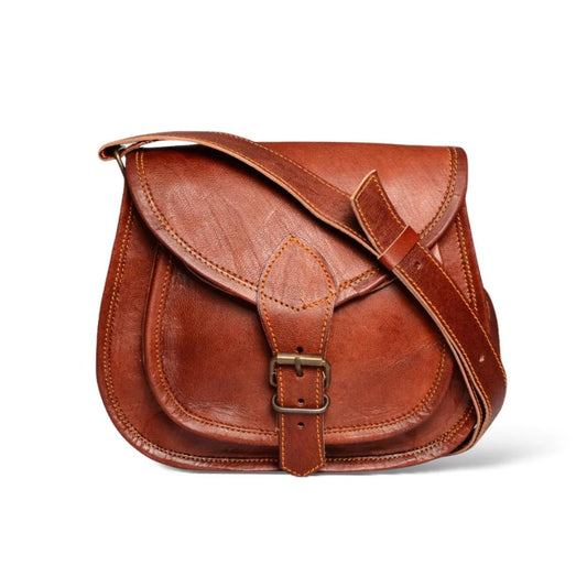 Leather Crossbody Hand Crafted From Goat Leather  Sling Bag 9 X 11 Inch  For Girls CH1