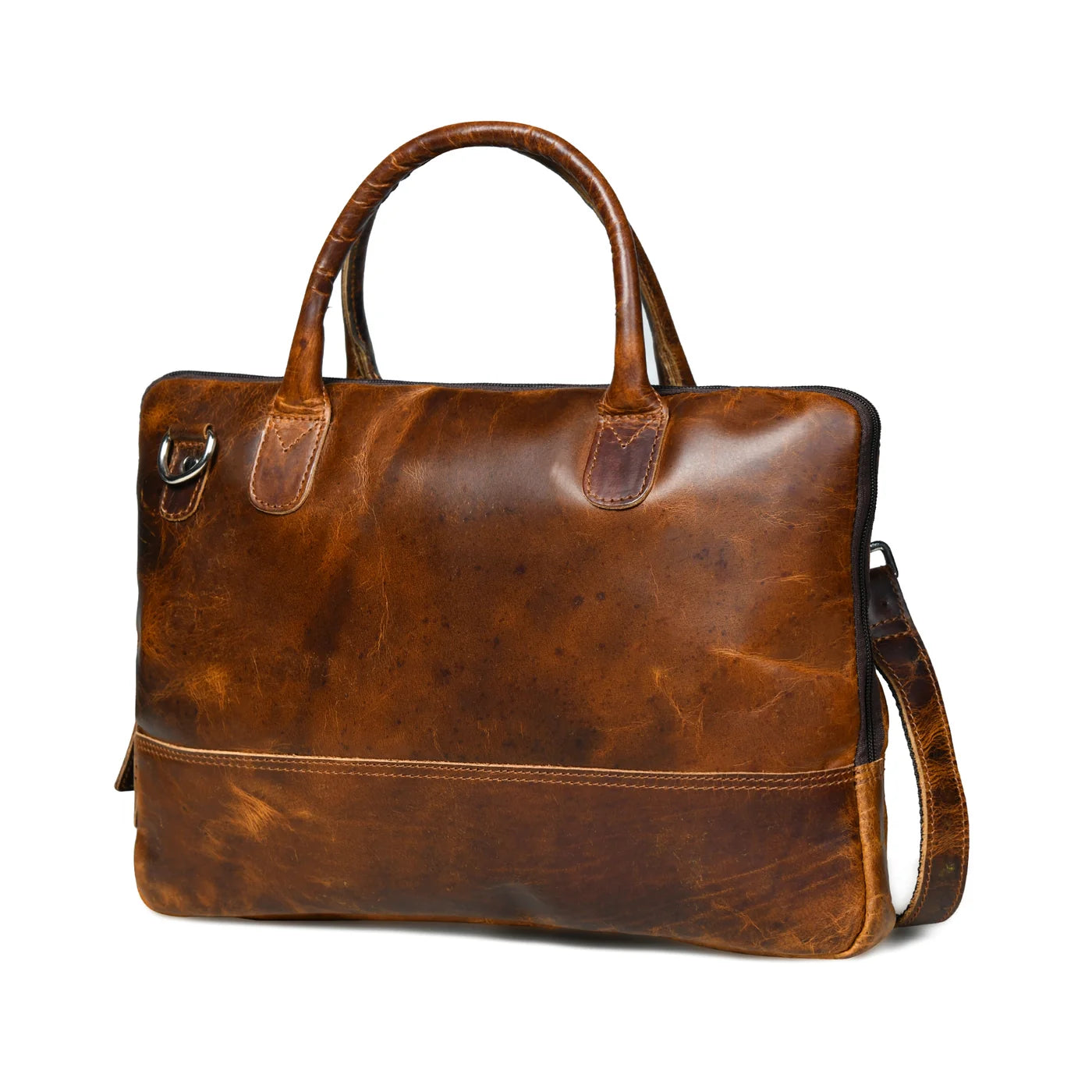 Cooper Allan Buffalo Vintage Leather  Laptop Bag- Brown