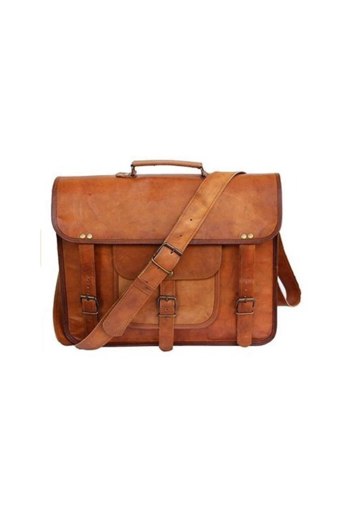 15 Inch | Classic Handcrafted Goat Leather Laptop Bag CS11