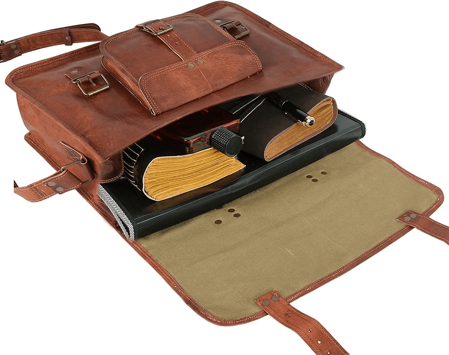 15 Inch | Classic Handcrafted Goat Leather Laptop Bag CS11