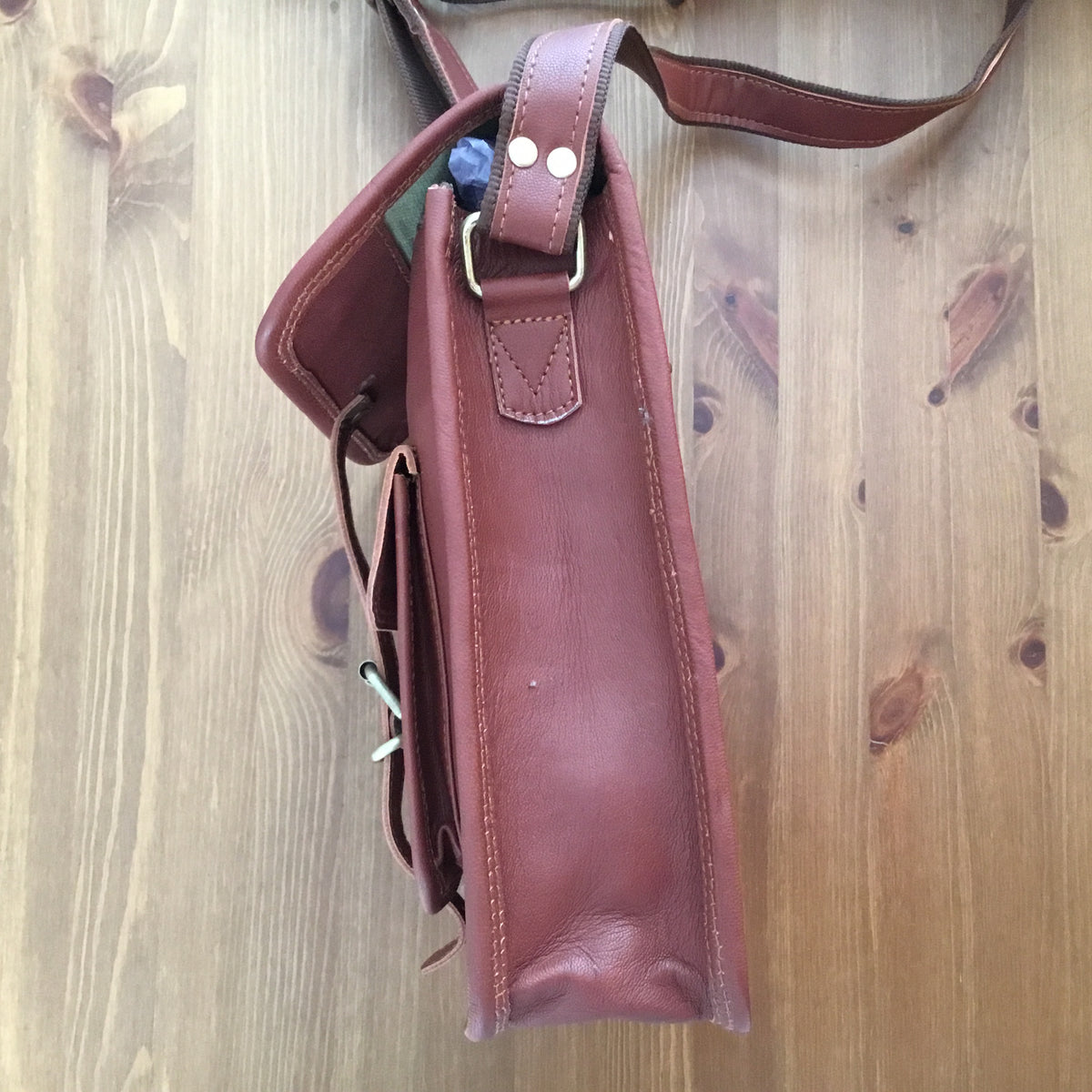 Cross Body Vintage Brown Leather Bag 11 X 9 inch MT12
