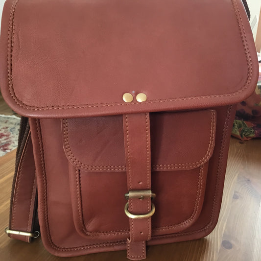 Cross Body Vintage Brown Leather Bag 11 X 9 inch MT12