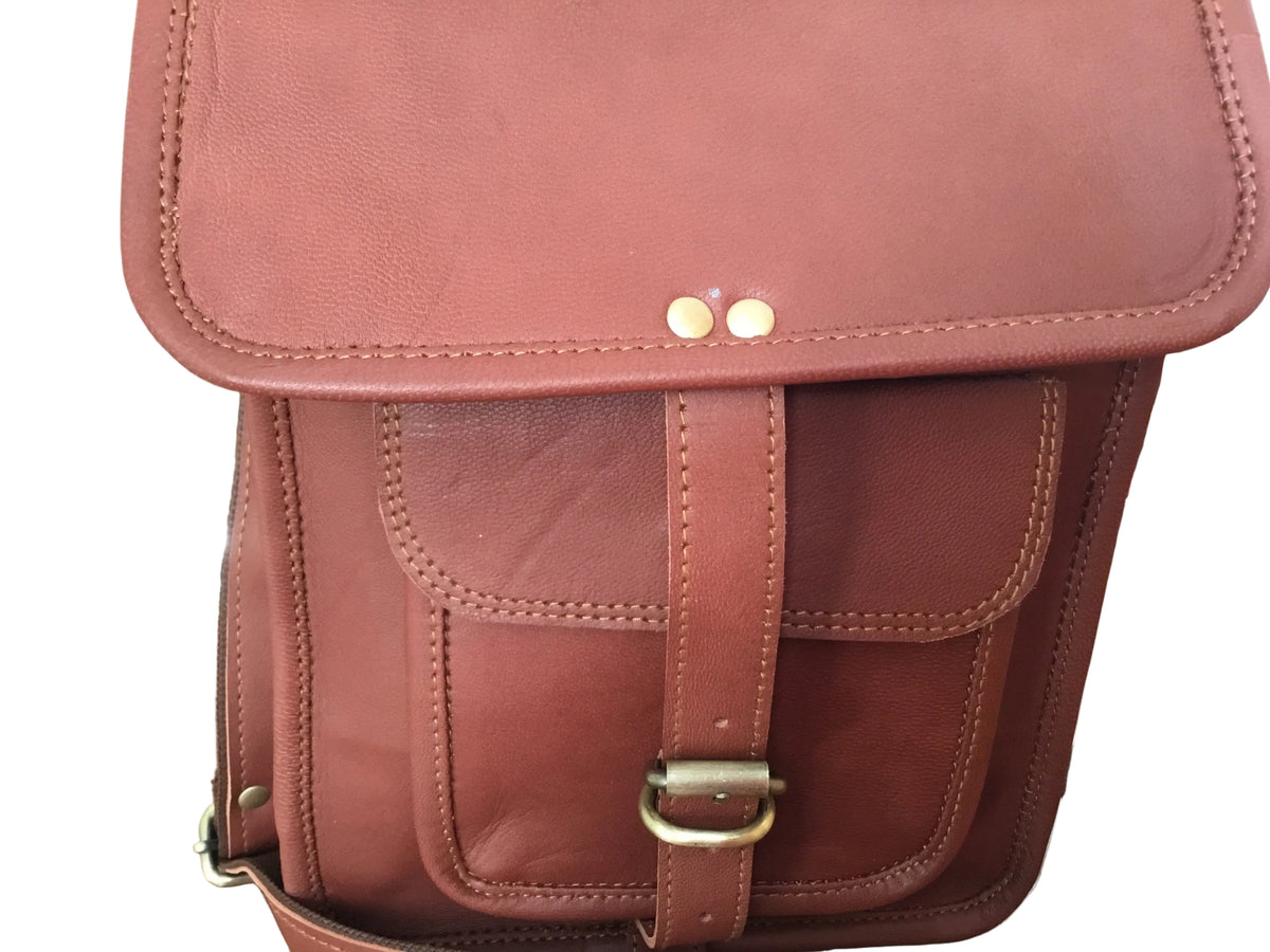 Cooper Allan Cross Body Vintage Goat Leather Bag 13'' X 10’’  MT11