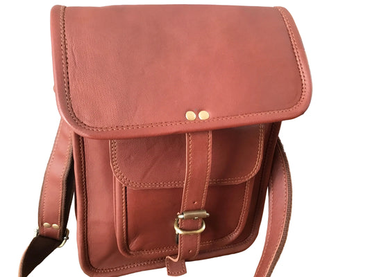 Cooper Allan Cross Body Vintage Goat Leather Bag 13'' X 10’’  MT11