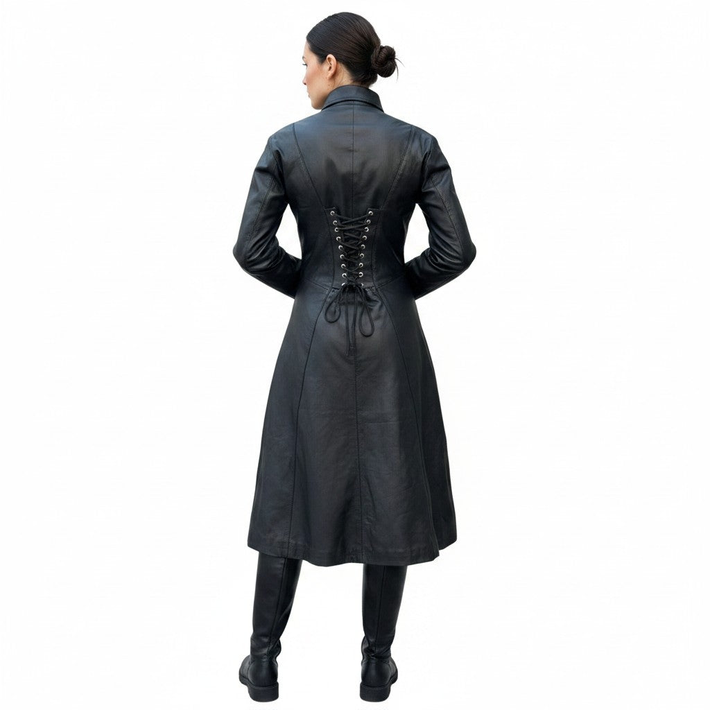Cooper Allan Women’s Matrix Long Length Genuine Leather Coat