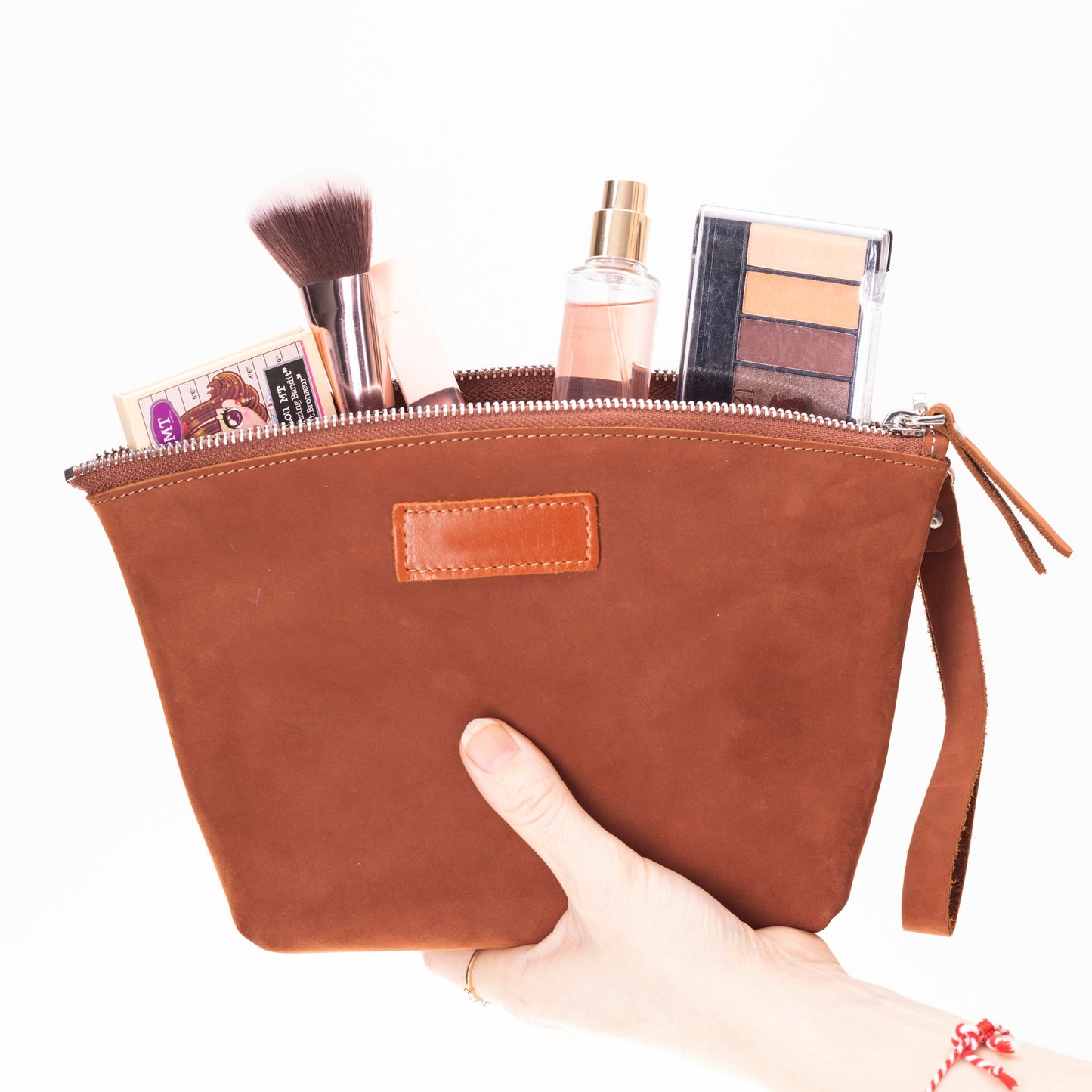 Cooper Allan Avondale Premium Leather Dopp Kit - Travel Makeup Bag for Men & Women
