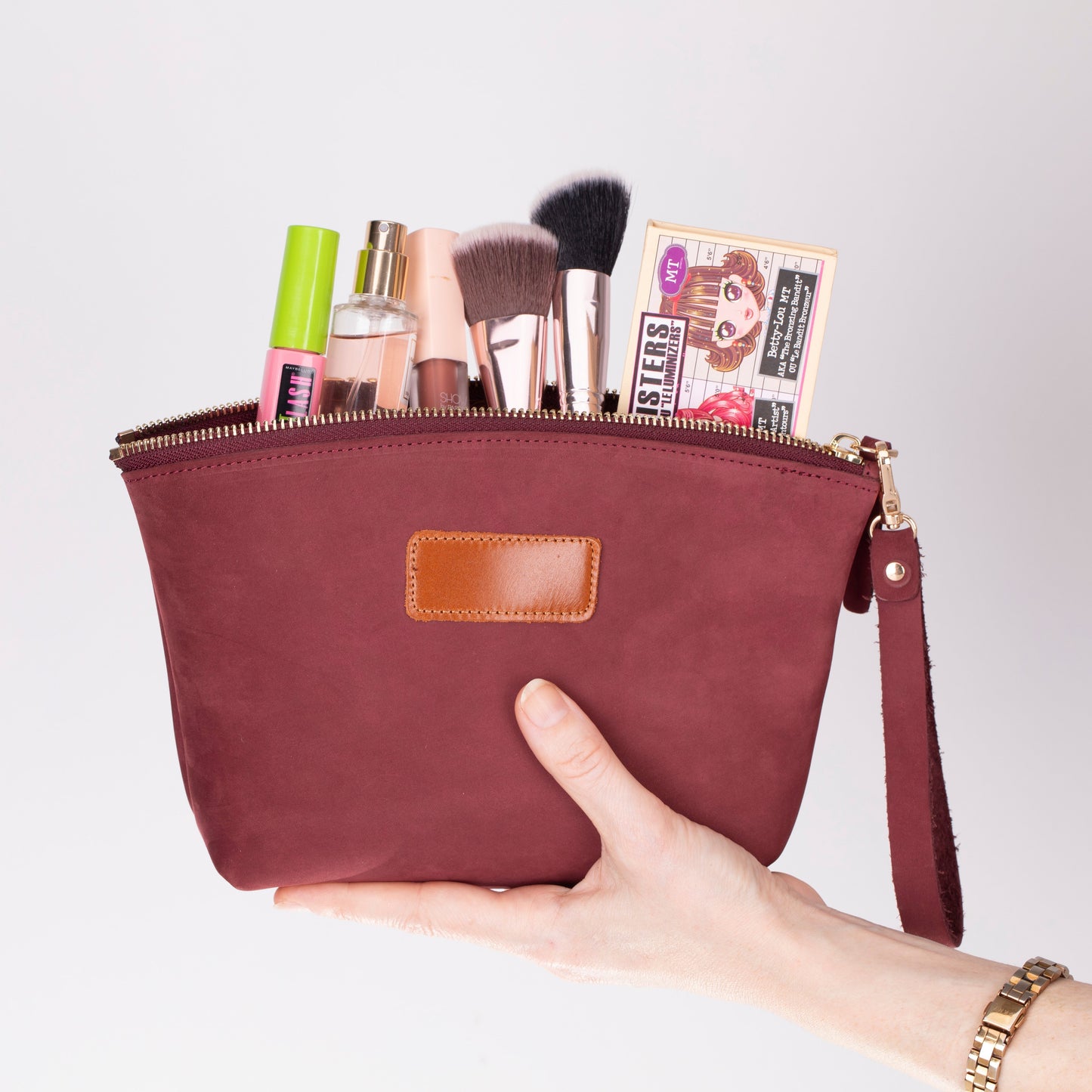 Cooper Allan Avondale Premium Leather Dopp Kit - Travel Makeup Bag for Men & Women