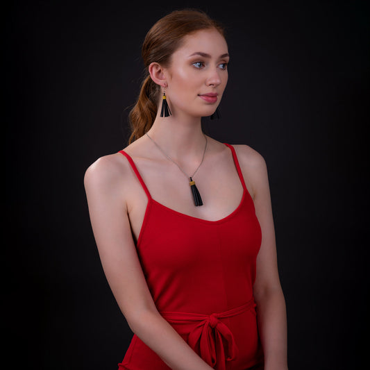 Asante Long Tassel Necklace-0