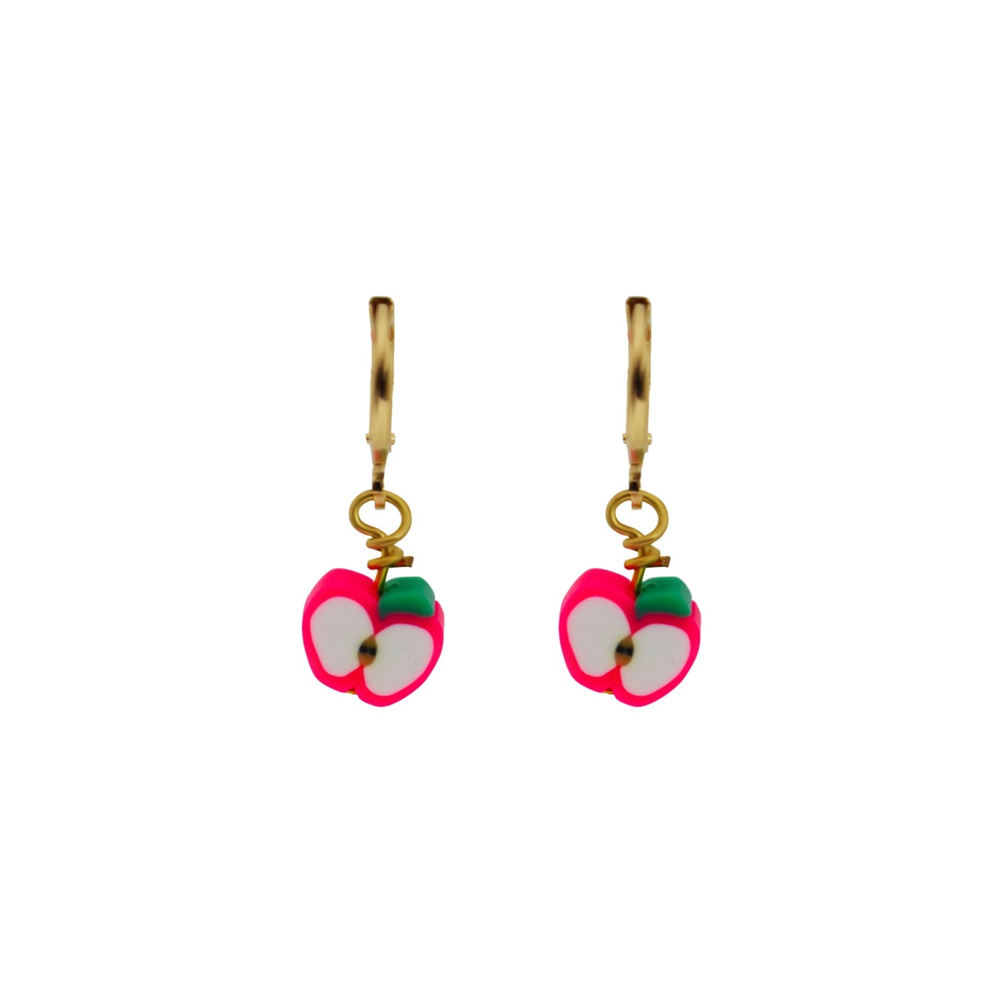 Pink Apples Huggie Earrings | by Ifemi Jewels