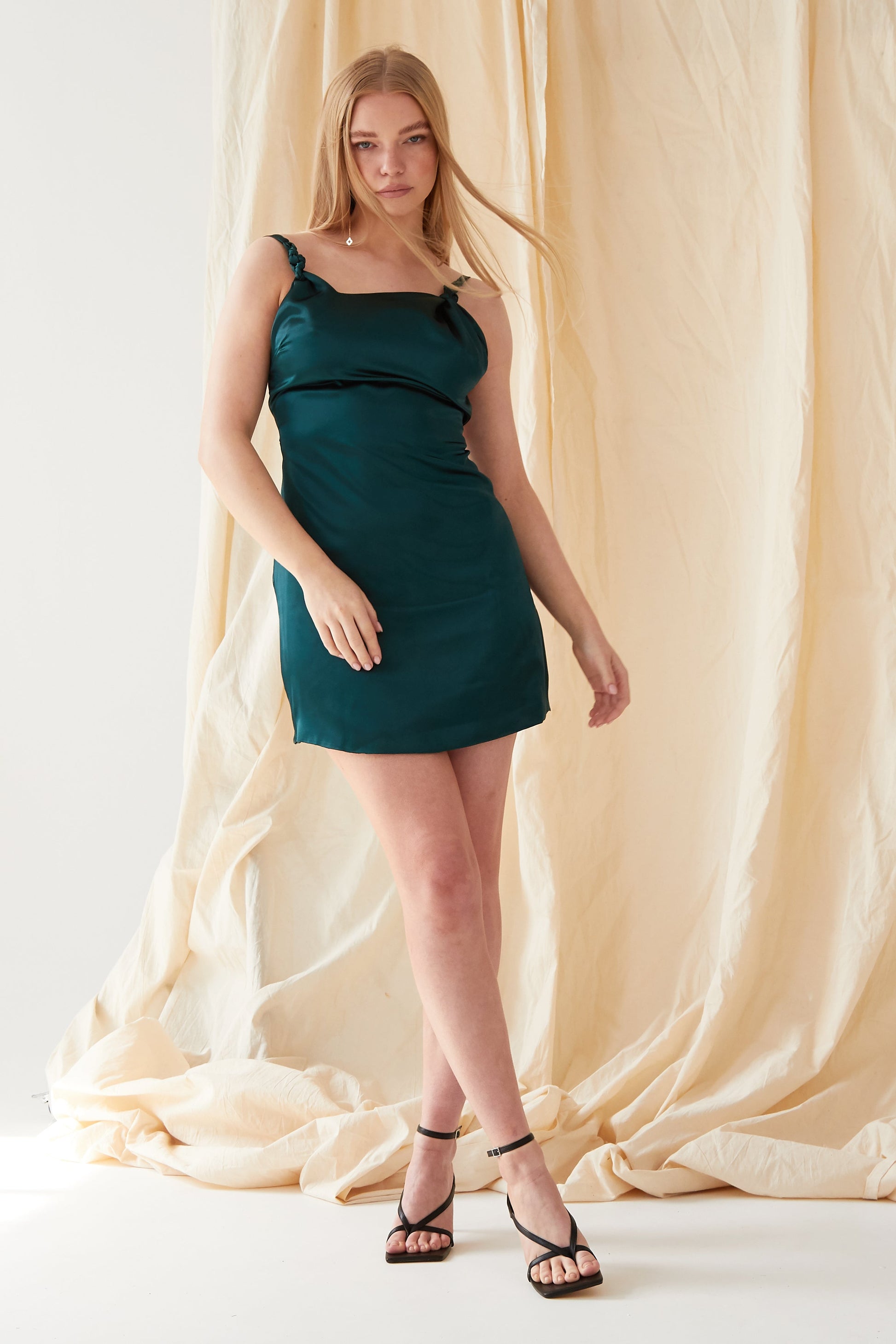 Emerald Green Mini Dress-1