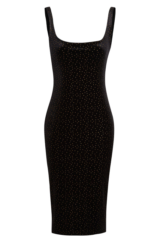 Black Polka Dot Dress-0