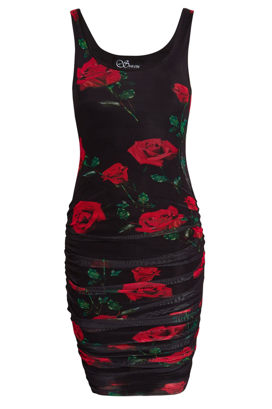 Ruched Bodycon Mini Dress-0