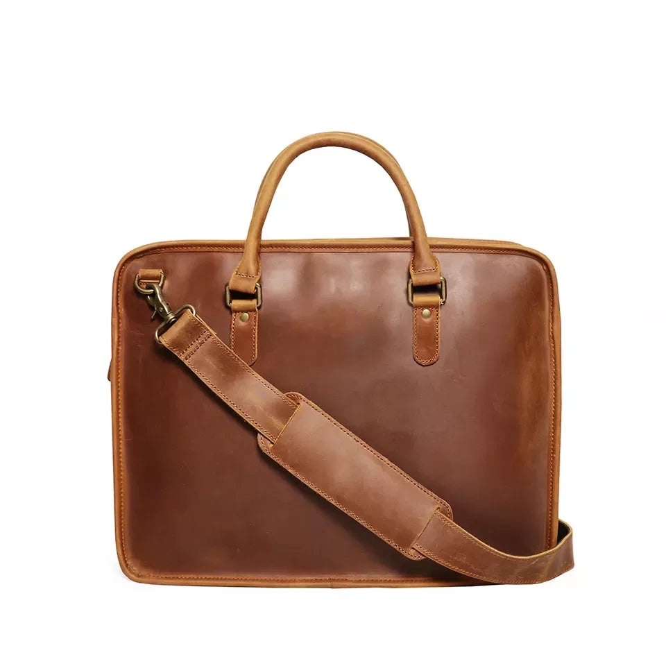 Cooper Allan The Hemming Leather Laptop Bag | Vintage Leather Briefcase
