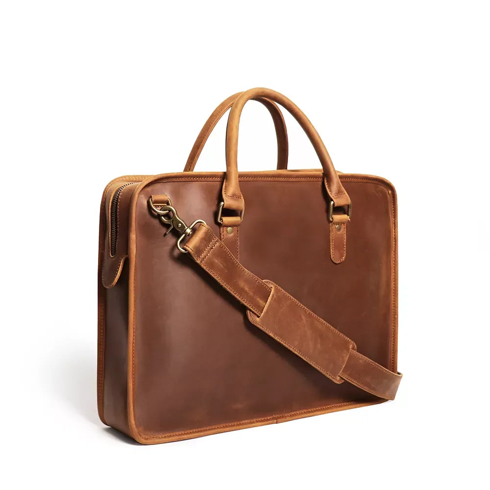 Cooper Allan The Hemming Leather Laptop Bag | Vintage Leather Briefcase