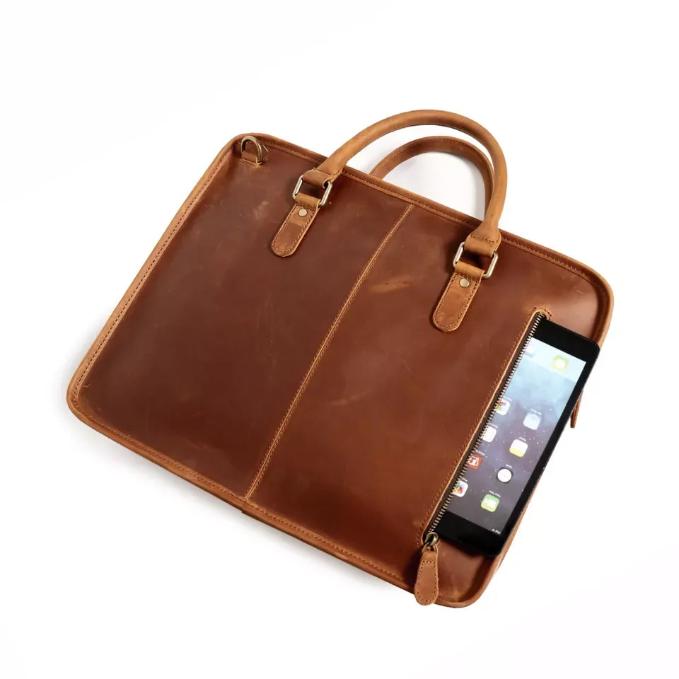 Cooper Allan The Hemming Leather Laptop Bag | Vintage Leather Briefcase