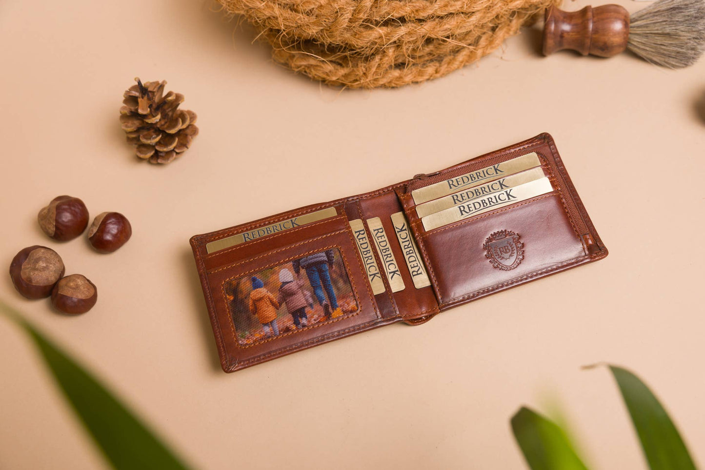 Redbrick Bifold Cognac Leather Wallet