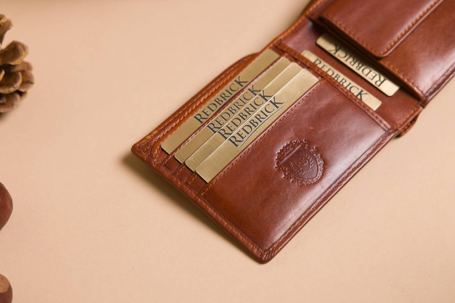 Redbrick Cognac Bifold Leather Wallet