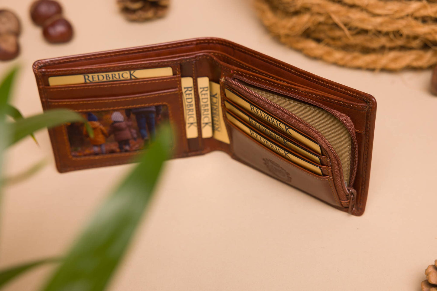 Redbrick Bifold Cognac Leather Wallet