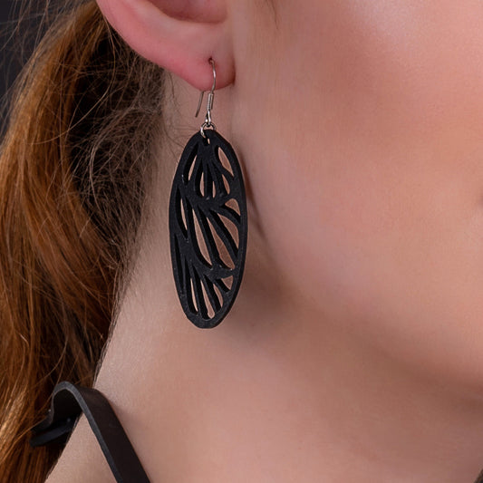 Seraphine (III) Recycled Rubber Oval Earrings-0