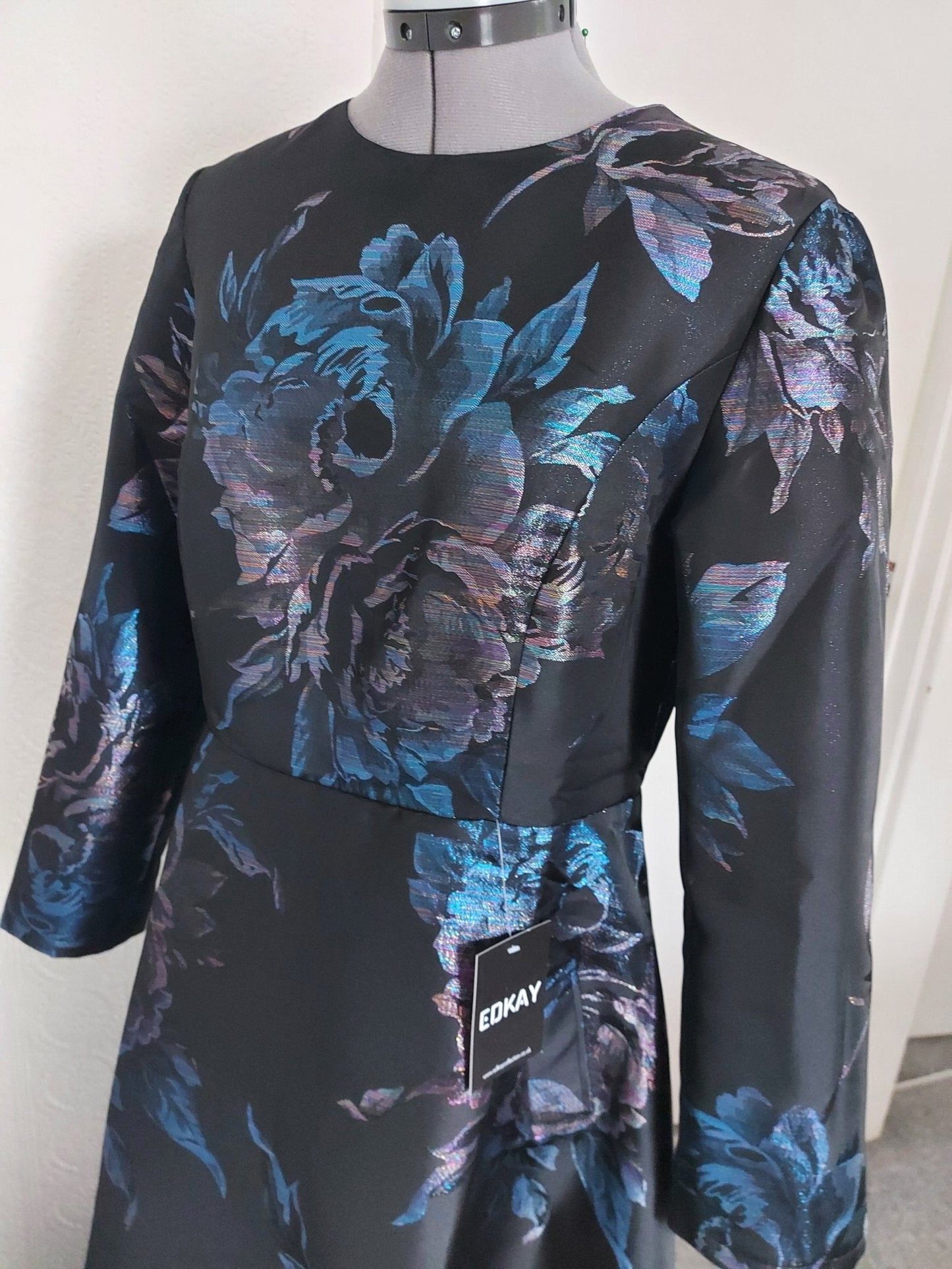 Cooper Allan The dark blue jacquard formal mum dress