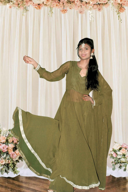 Heena Green Anarkali Suit Set-0