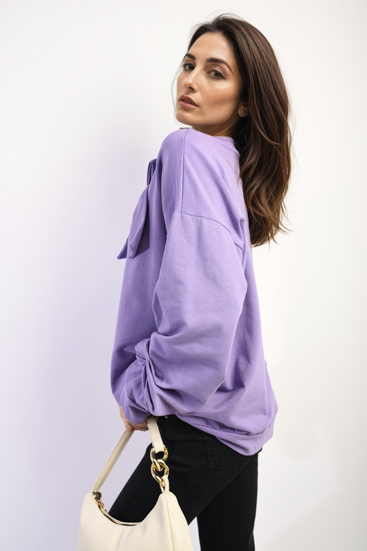 Moda Long Sleeve Bow Detail Jumper