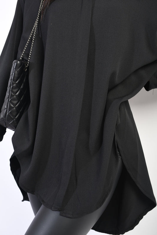 Moda Button Up Oversized Long Back Shirt Dress