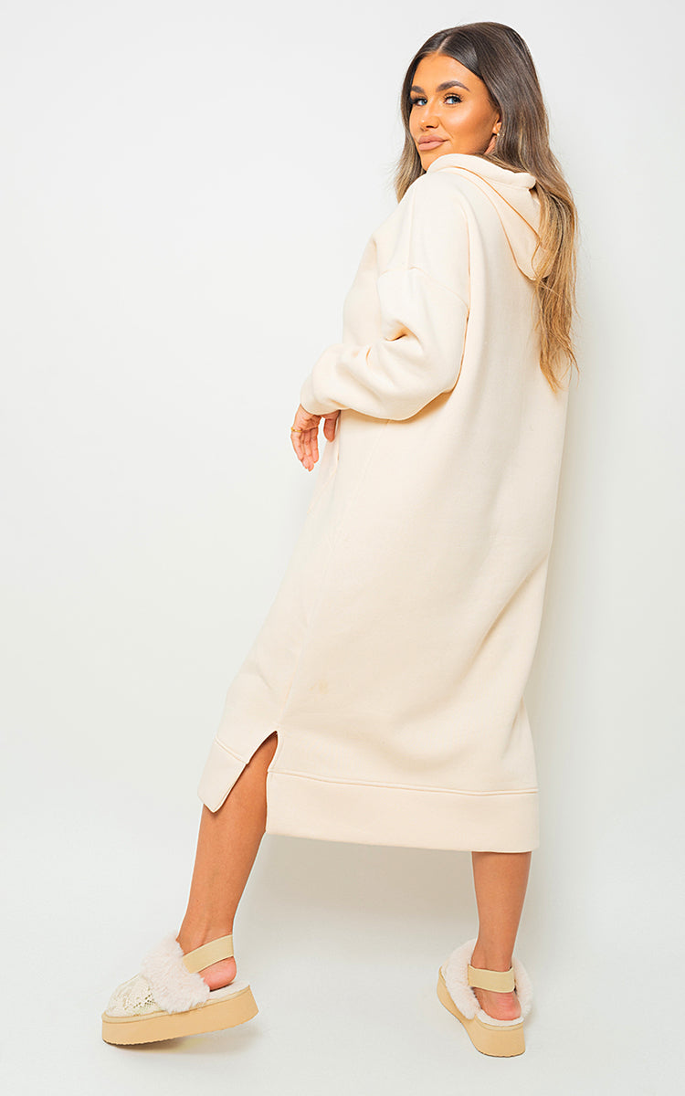 Moda Kangaroo Pocket Long Loose Hoodie