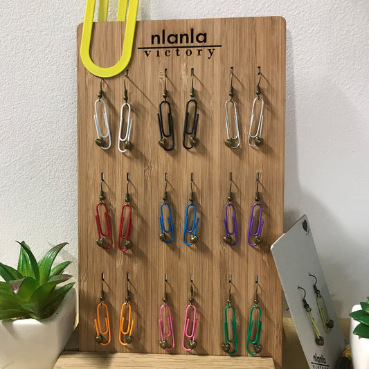 White Personalised Paperclip Earrings | by lovedbynlanla
