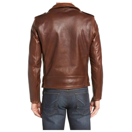 Mens Slim Fit Lambskin Biker Jacket