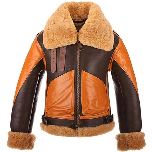 Men’s Aviator Sheepskin Leather Jacket-0
