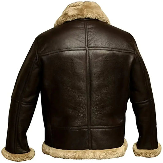 Mens Brown B3 RAF Aviator Leather Jacket